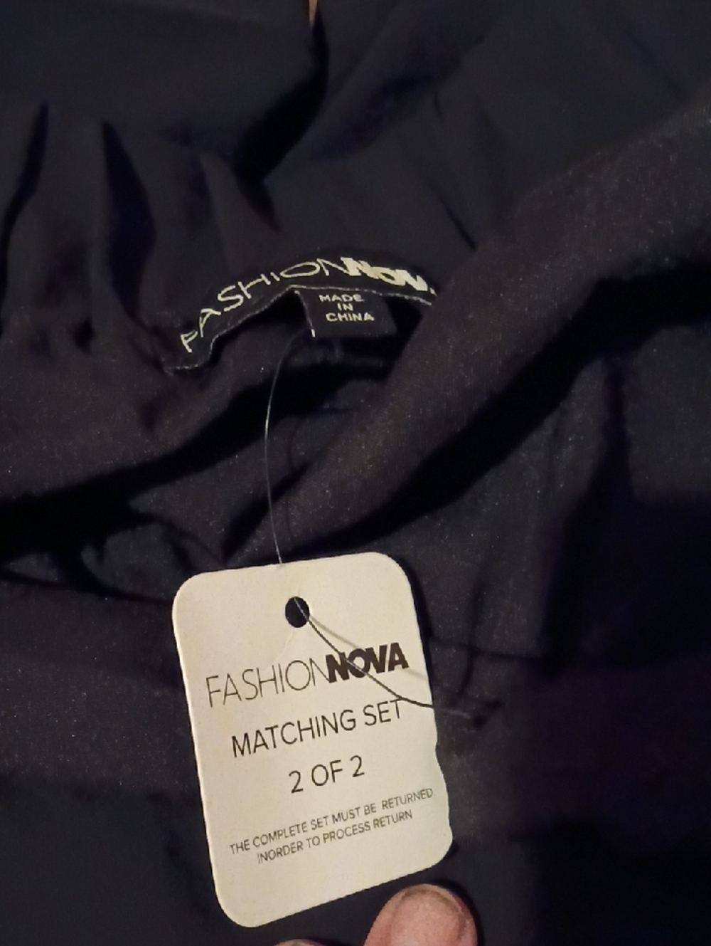 Fashion Nova Black Matching Set Top